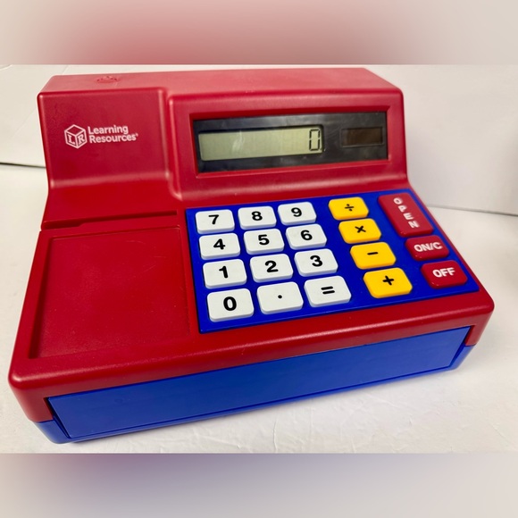 Learning Resources Red and Blue Cash Register - Picture 1 of 9